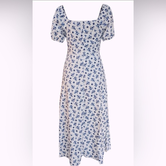 Floral Puff Sleeve Dress with Front Split Size S - Picture 5 of 10